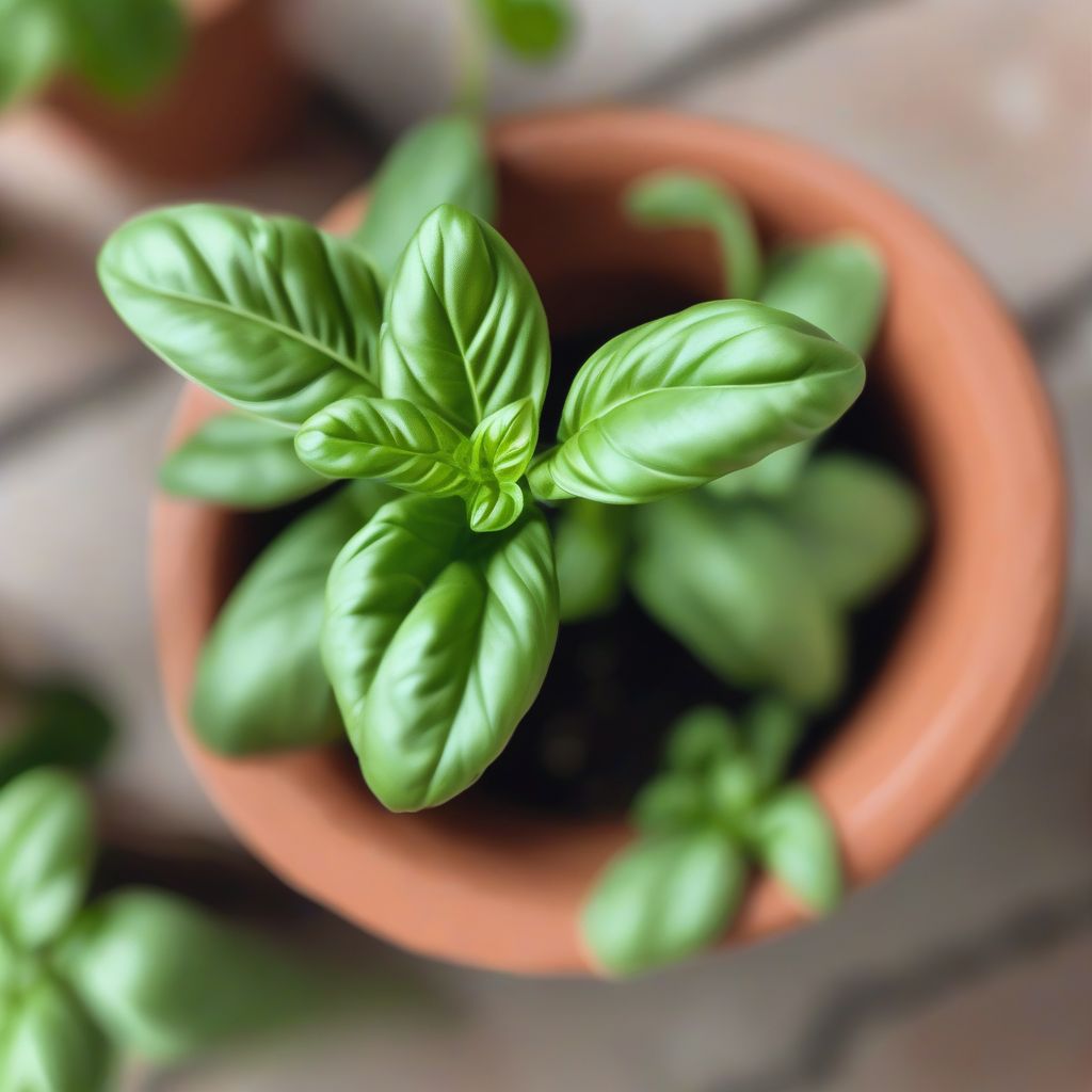 Basil in a Pot