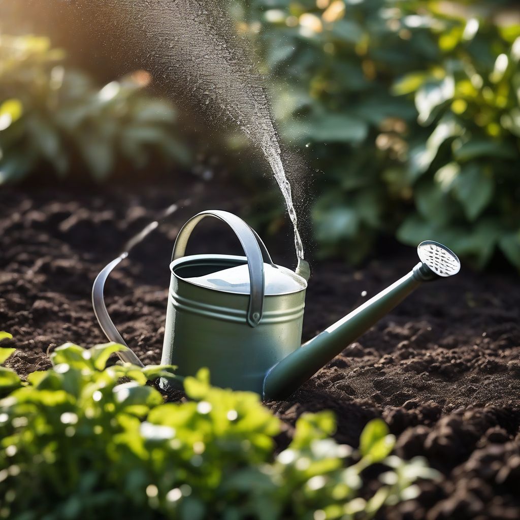 Watering can and soil